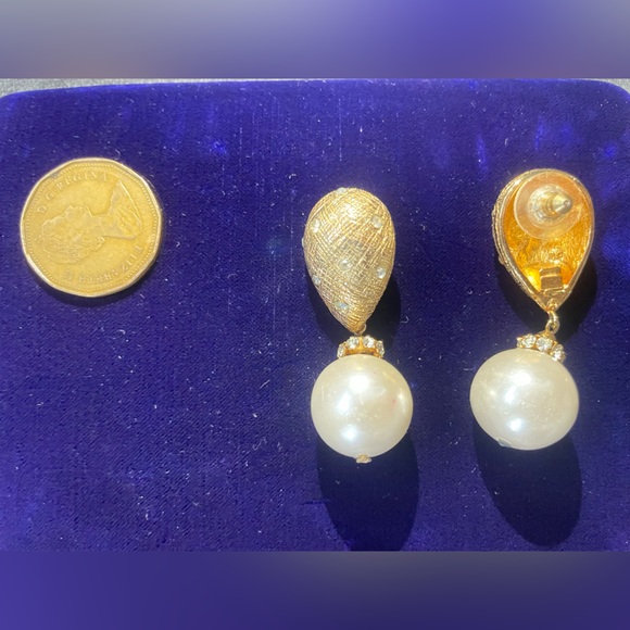 Vintage 80s pierced earrings - Picture 2 of 2